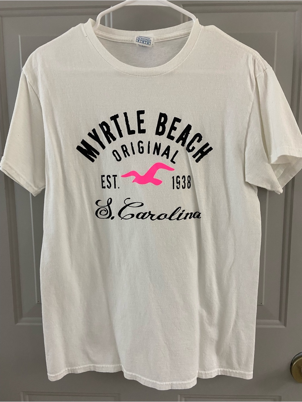 Delta Myrtle Beach Original Graphic Tee - White with Pink Accent